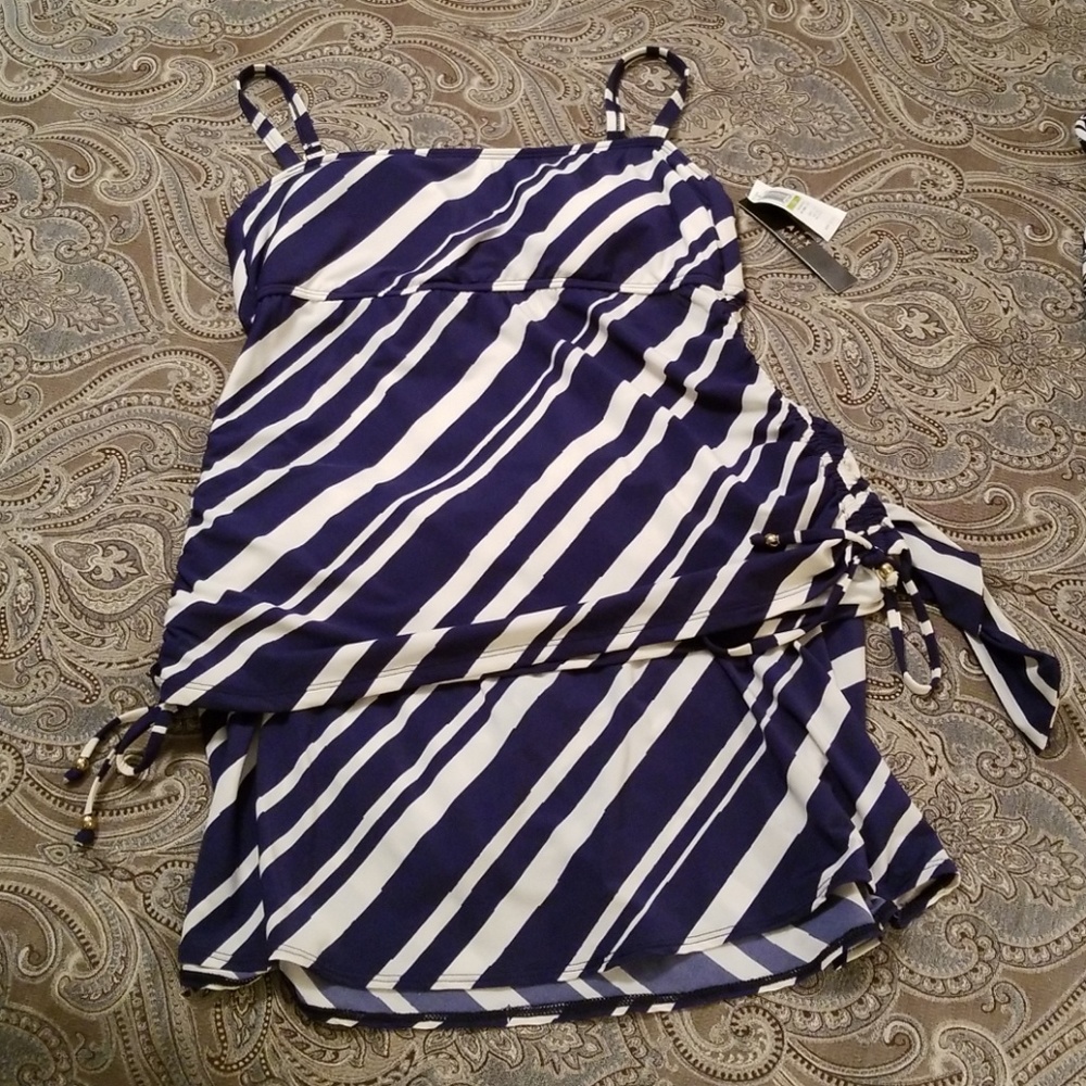 Slimming Nautical Stripe Tankini